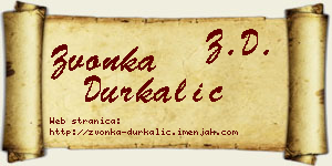 Zvonka Durkalić vizit kartica
